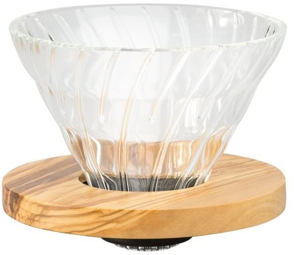 Hario Dripper V60-02, sklenený, s olivovým drevom Prekvapkávací...