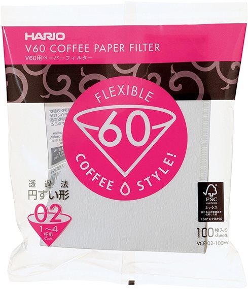 Hario papierové filtre V60-02 (VCF-02-100W), biele, 100 ks Filter...
