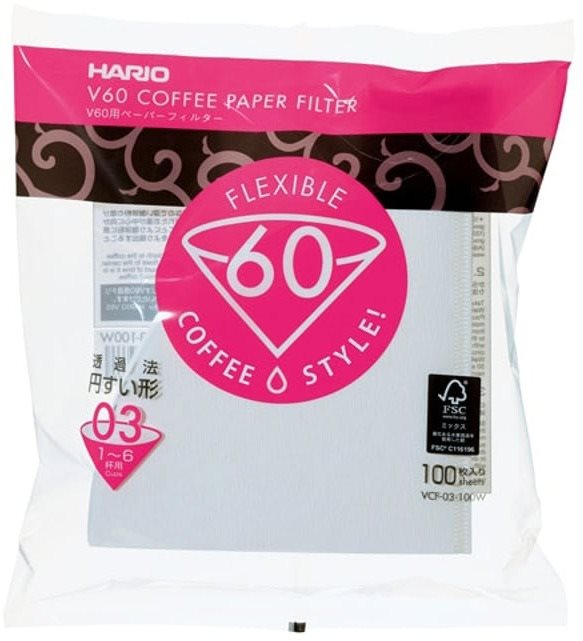 Hario V60-03 (VCF-03-100W) papír kávéfilter, fehér, 100 db Kávéfilter