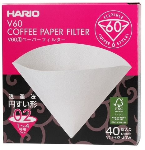 Hario V60-02, weiß, 40 St Kaffeefilter