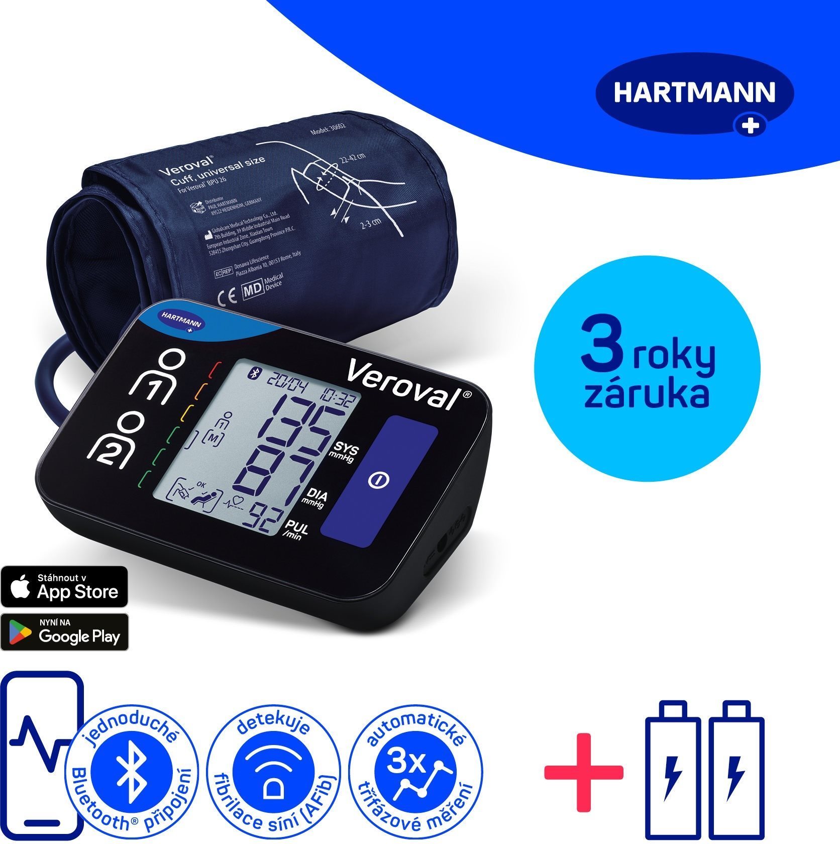HARTMANN Veroval Compact + Connect AFIB és Bluetooth csatlakozással...