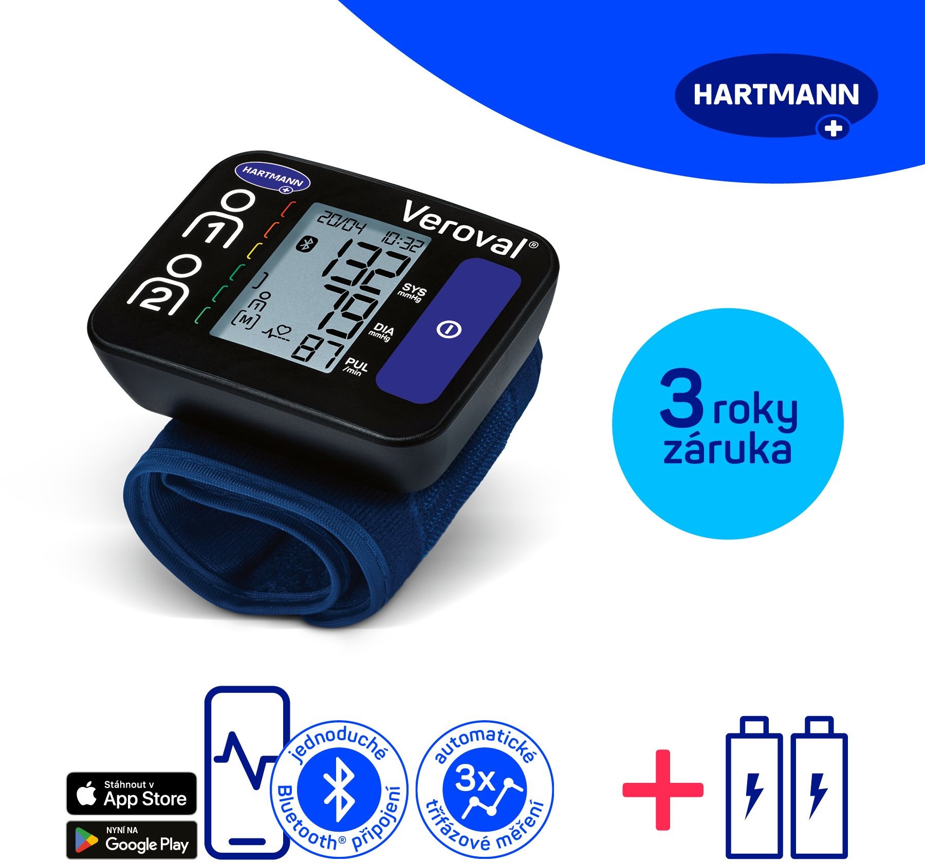 HARTMANN Veroval Compact + Connect, csuklós, Bluetooth csatlakozás,...