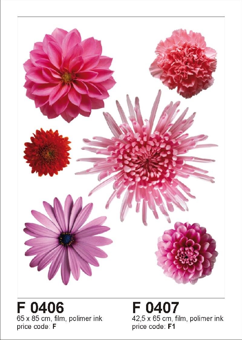 F0406 Samolepiaca dekorácia VIOLET FLOWER BIG 65 × 85 cm...