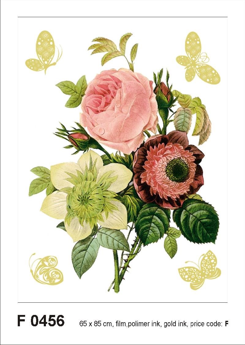 F0456 Samolepiaca dekorácia BUNCH WITH GOLDEN BUTTERFLIES 65 × 85...