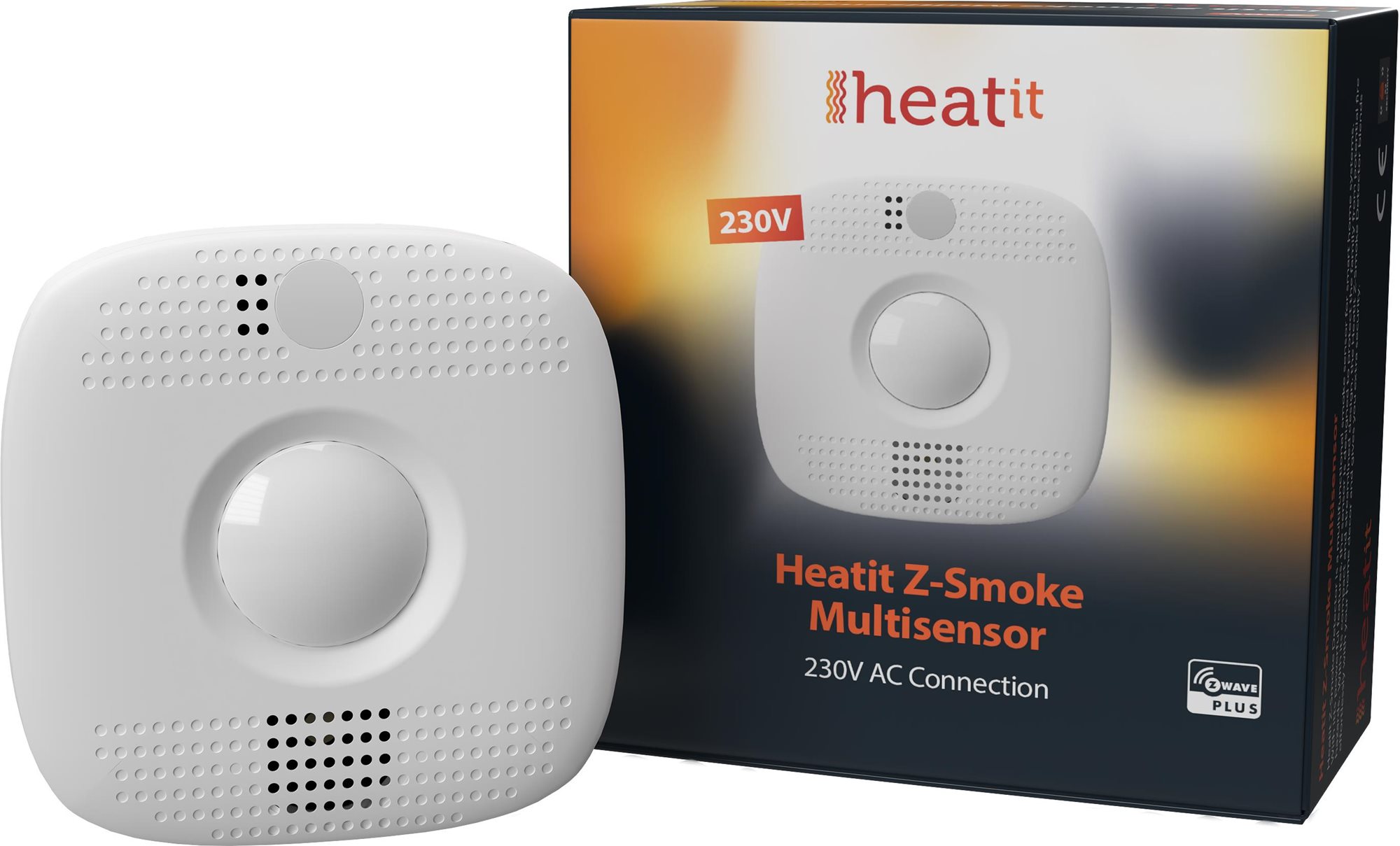HEATIT Z-Smoke Multisensor 230VAC Biela, Z-Wave dymový senzor...