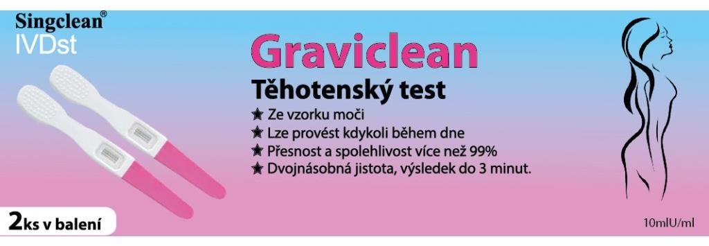 Singclean Graviclean tehotenský test midstream 2 ks Tehotenský test