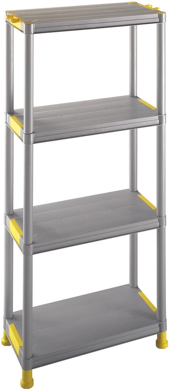 Heidrun Polc 60 × 30 × 133 cm, négy polccal, fehér, műanyag Polc