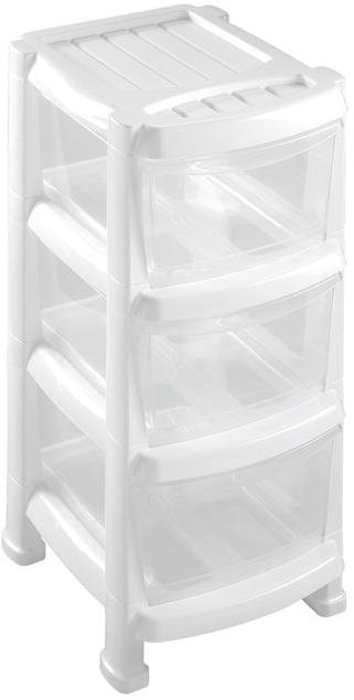 HEIDRUN Regál s 3 zásuvkami biela Regál