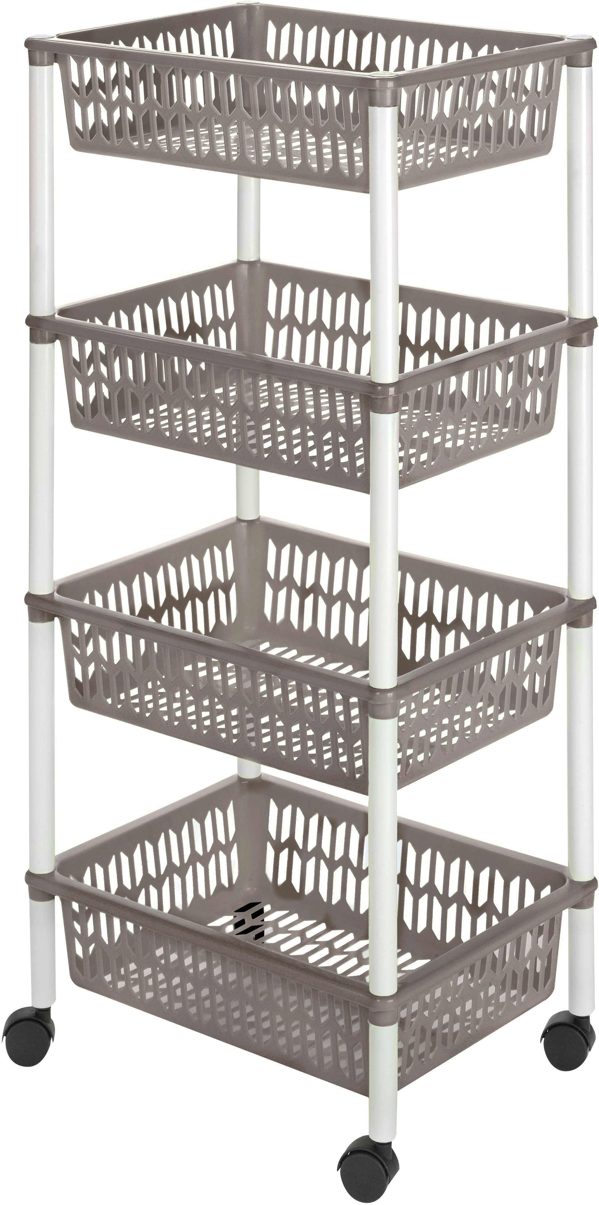HEIDRUN Polc kerekeken 40 × 30 × 89 cm kosár zöld, 4 szintes,...