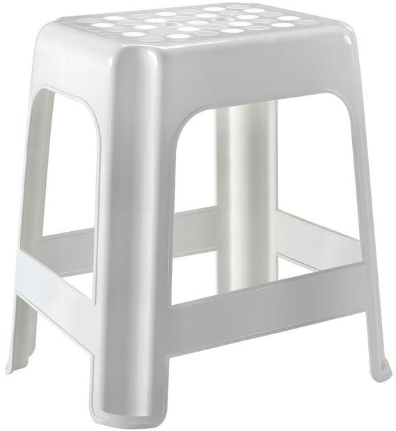 HEIDRUN Stolička do koupelny bílá nosnost 100 kg, plast Stolička
