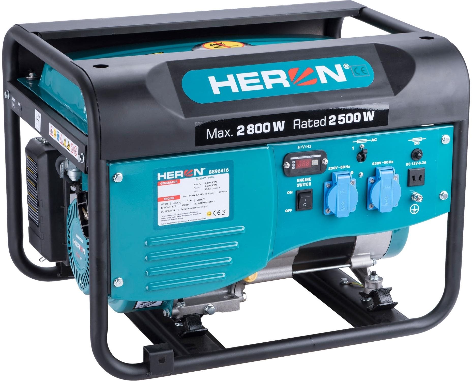 Heron 8896416 elektrocentrála benzínová 6,5 HP / 2,8 kW...