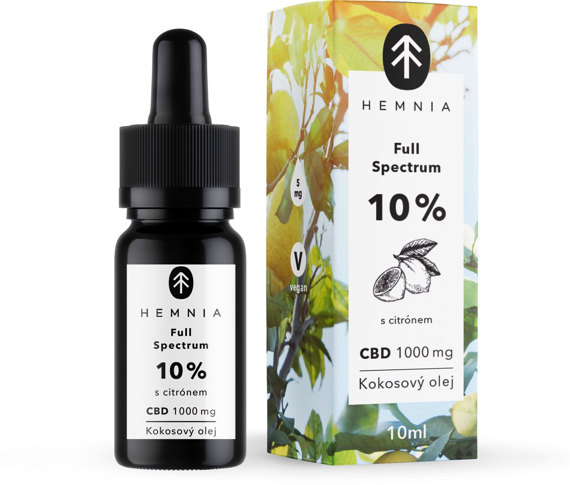 Hemnia Full Spectrum CBD MCT Kokosový olej 10%, 1000 mg, 10 ml, s...