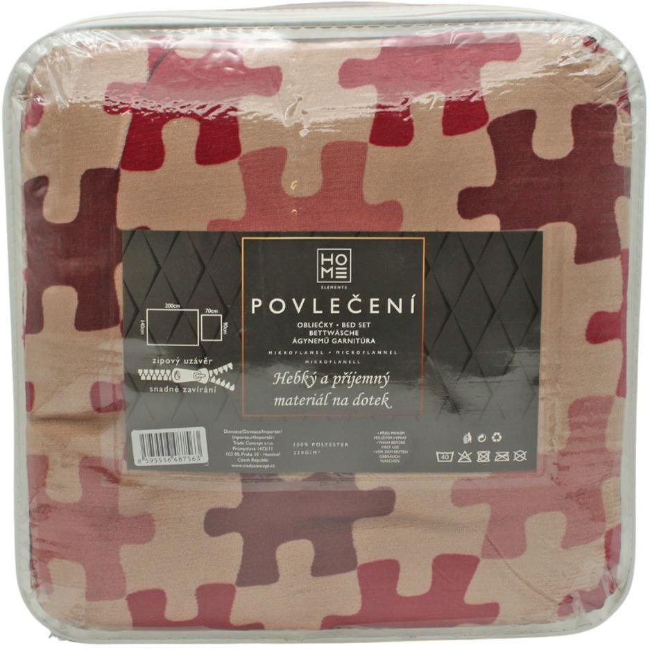 HOME ELEMENTS Bavlnené obliečky na jednolôžko, modro-zelené Obliečky