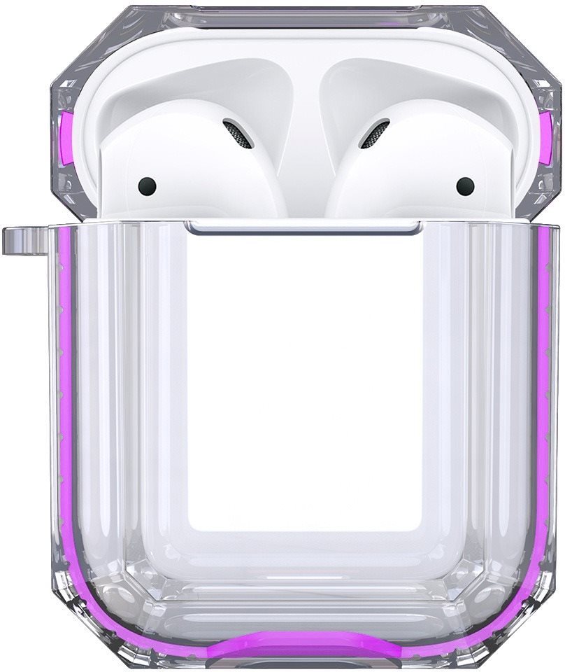 Hishell Two Colour Clear Case for Airpods 1&2 purple Fülhallgató tok