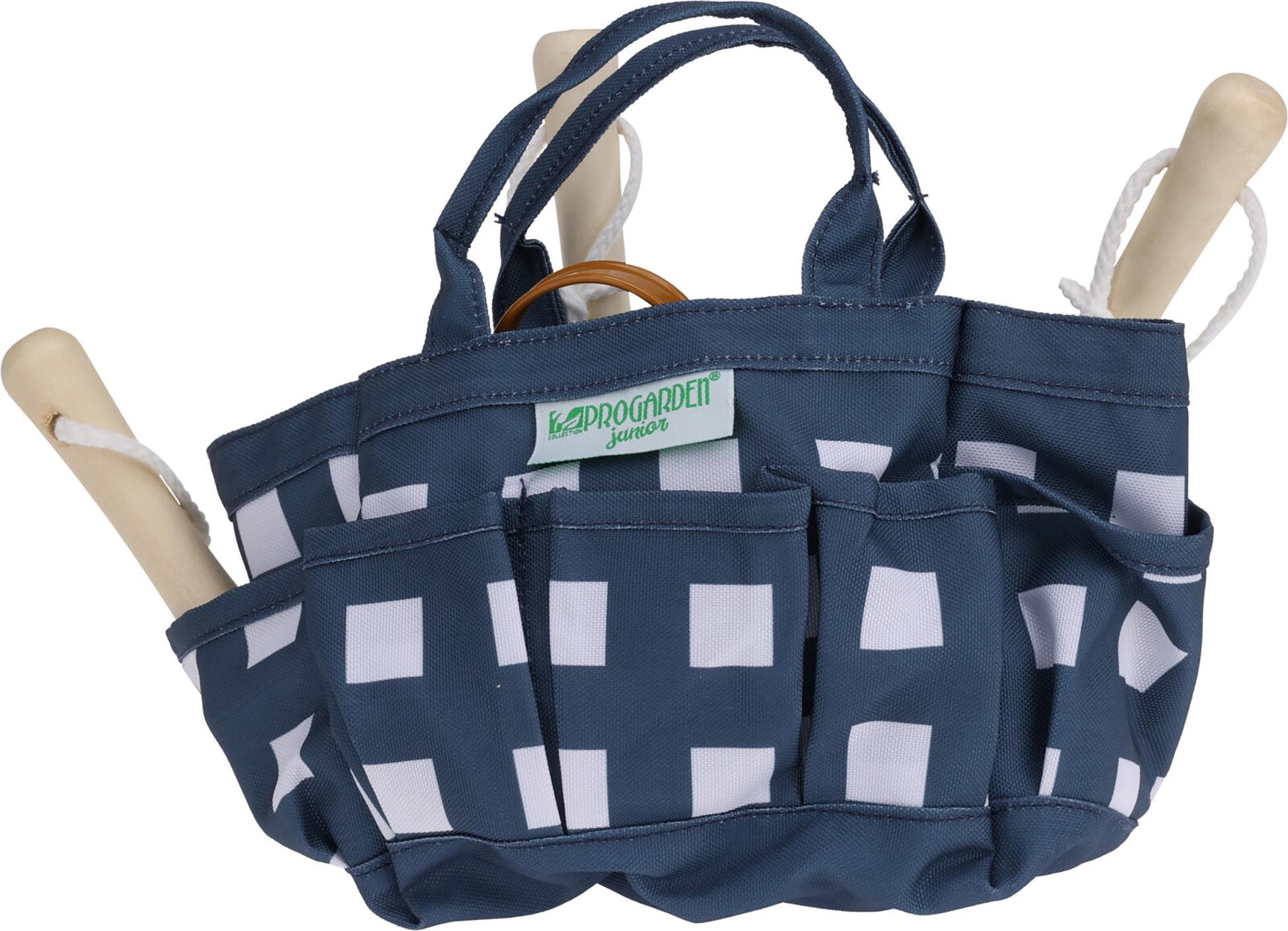 H & L detské záhradnícke náčinie Bag, modré s bielou šachovnicou...