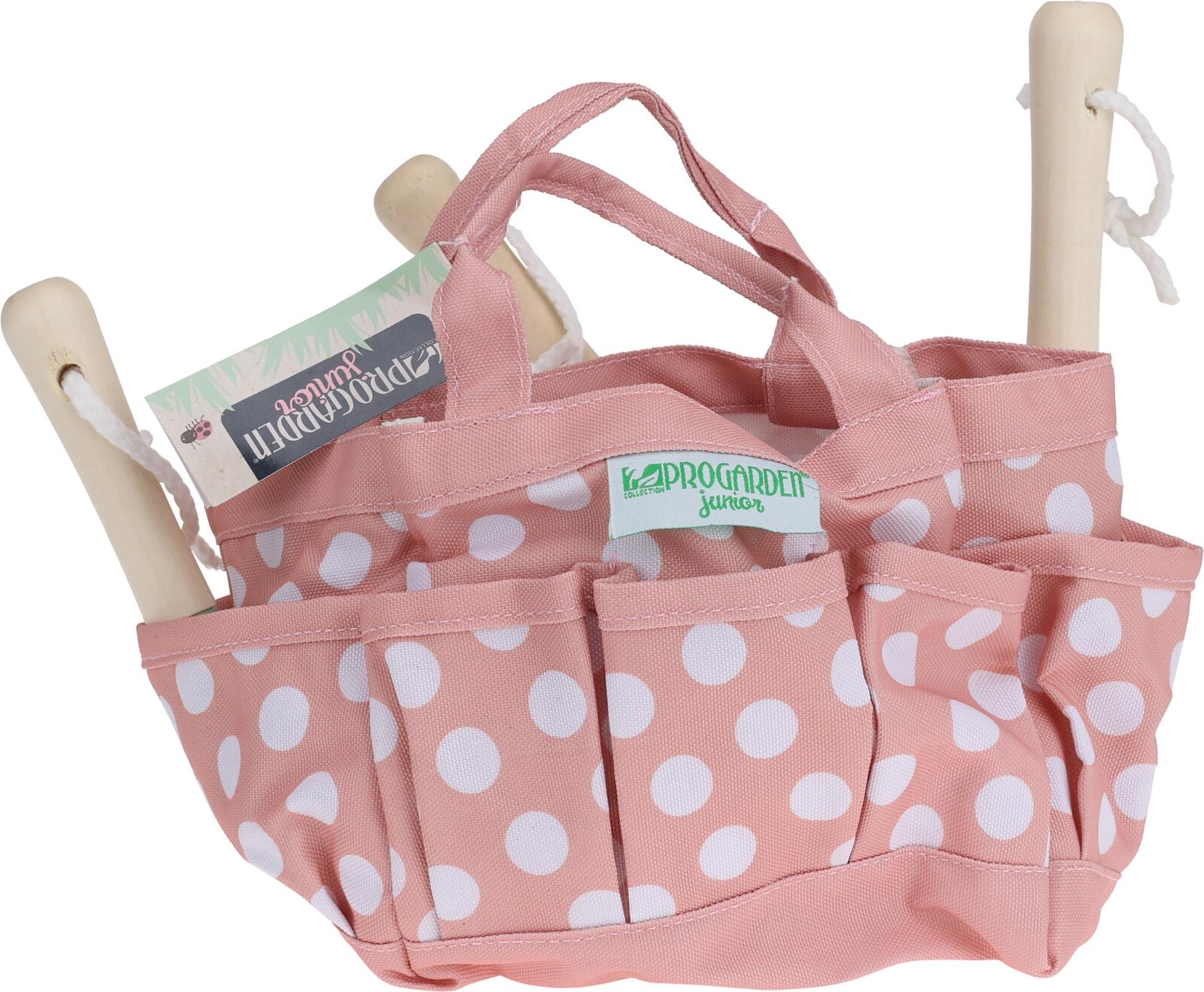 H & L detské záhradnícke náčinie Bag, ružové s bielymi bodkami...