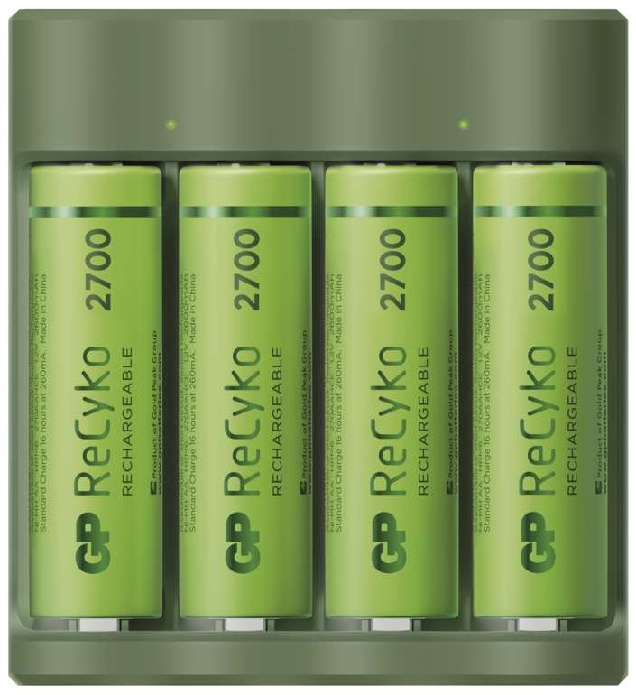 GP Everyday B421 + 4 × AA ReCyko 2700 + USB Batterieladegerät