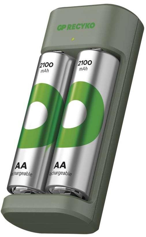 GP Eco E221 + 2× AA ReCyko 2100 Töltő és pótakkumulátor