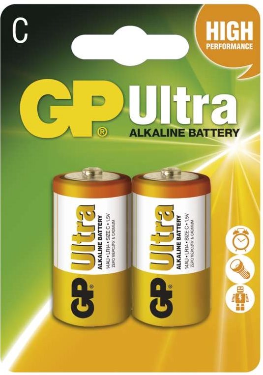 GP Ultra Alcaline LR14 2pcs sous blister Pile
