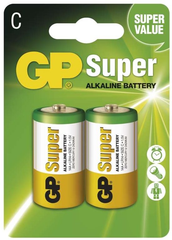 GP Super Alcaline LR14 2pcs sous blister Pile
