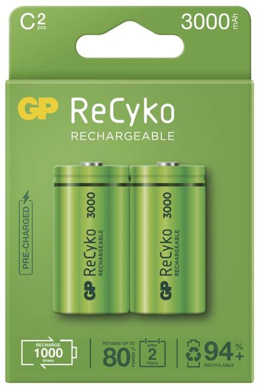 GP ReCyko 3000 C (HR14), 2 pcs Piles rechargeables