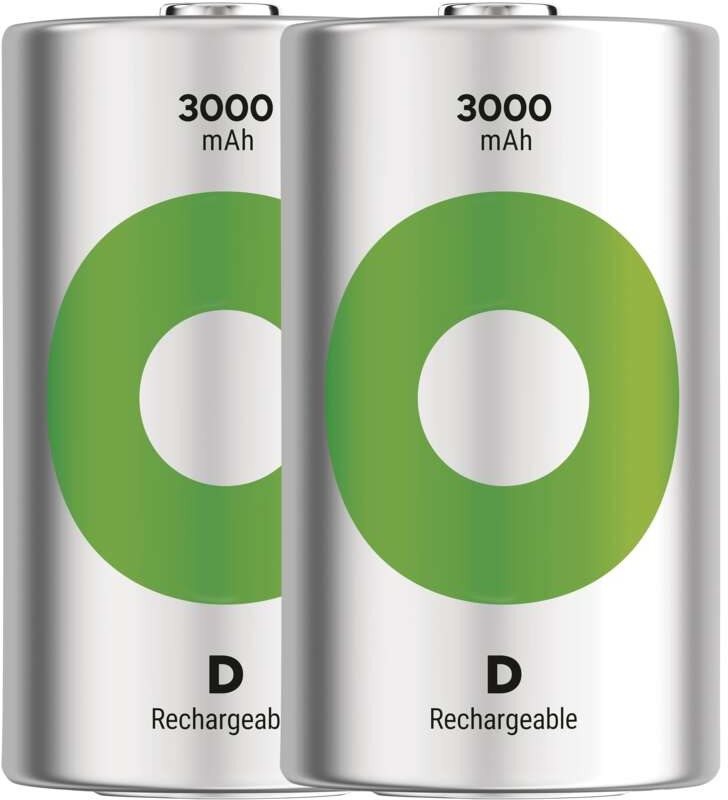 GP Wiederaufladbare Batterie ReCyko 3000 D (HR20), 2 Stück Akku