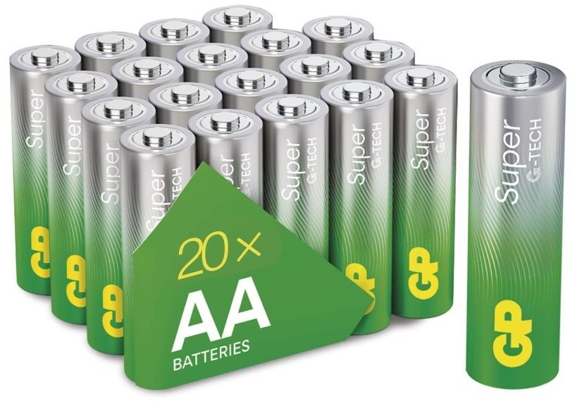 GP Alkaline-Batterien Super AA (LR6), 20 Stück Einwegbatterie