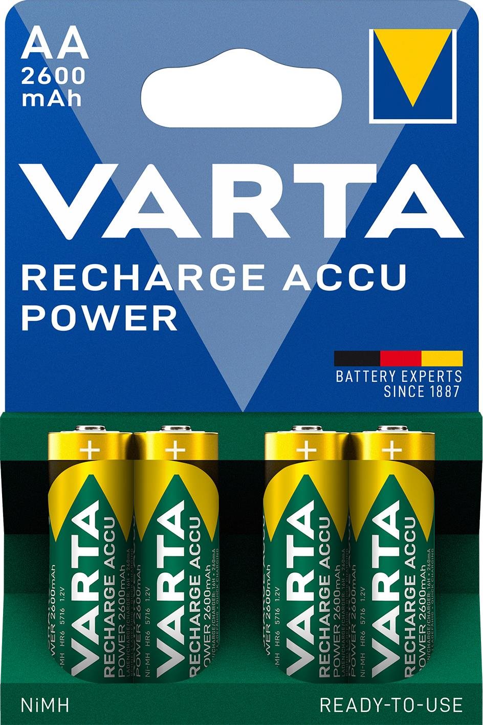 VARTA Recharge Accu Power 4 AA 2600 mAh R2U Akku