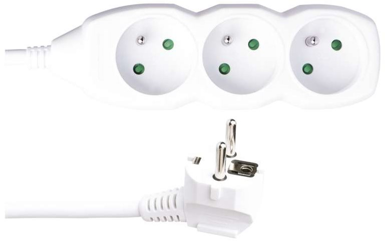 EMOS Câble de rallonge - 3 prises, 10m, 3×1.5mm2, blanc Rallonge...