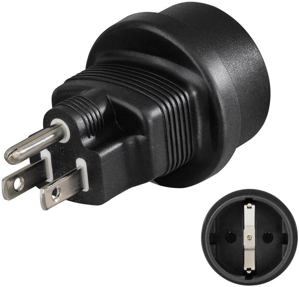 Hama - socket adapter for USA, 3-pole Travel Adapter