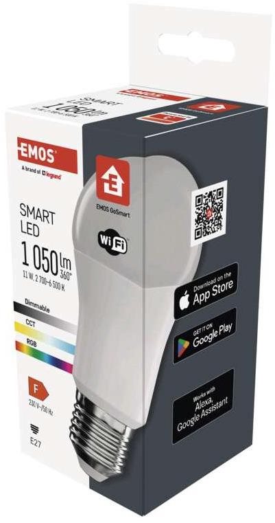 EMOS Okos LED izzó GoSmart A60 E27 11 W (75 W) 1050 lm RGB...