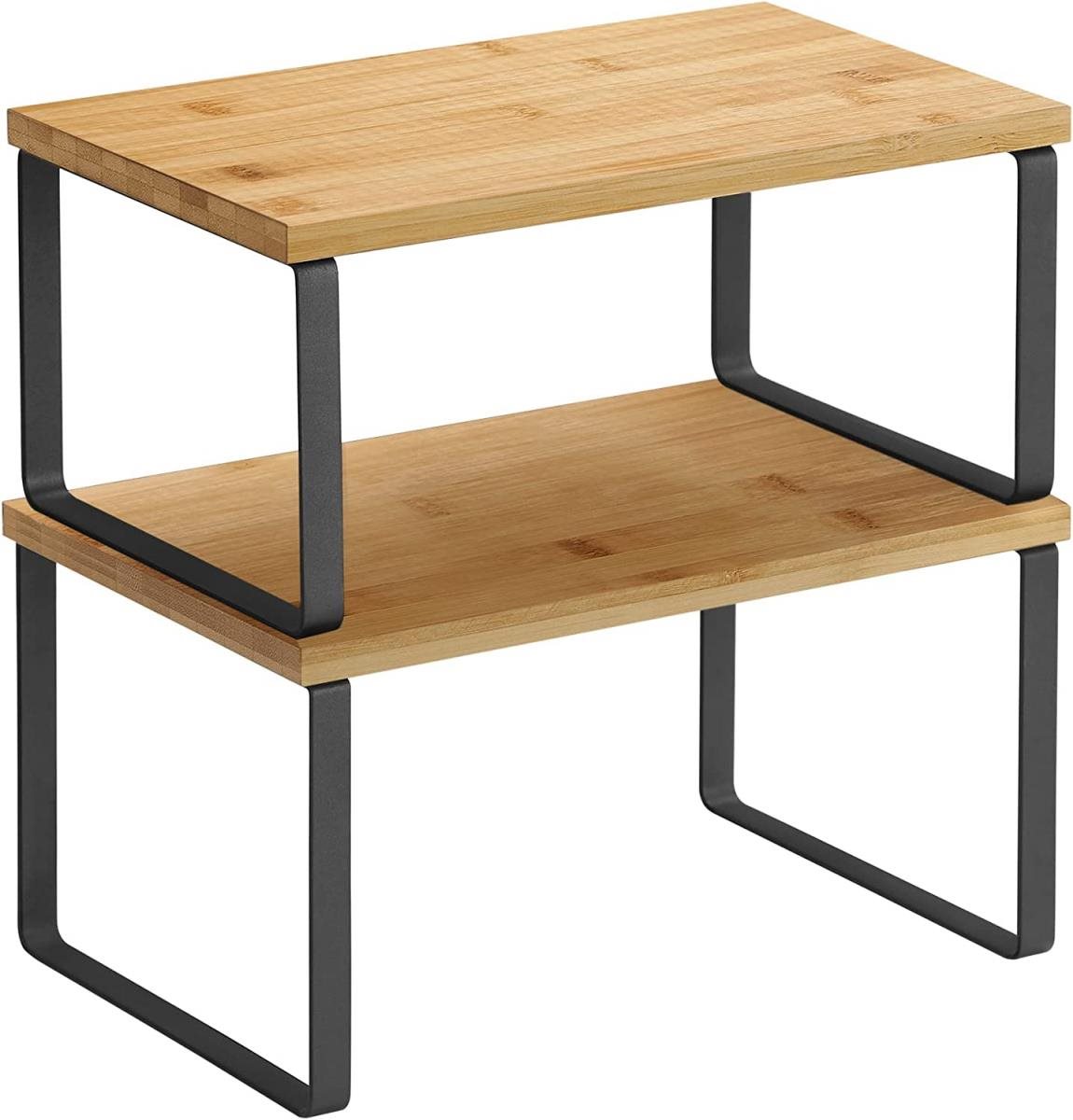Vasagle Bambusz polc, 2 db, fekete Polc