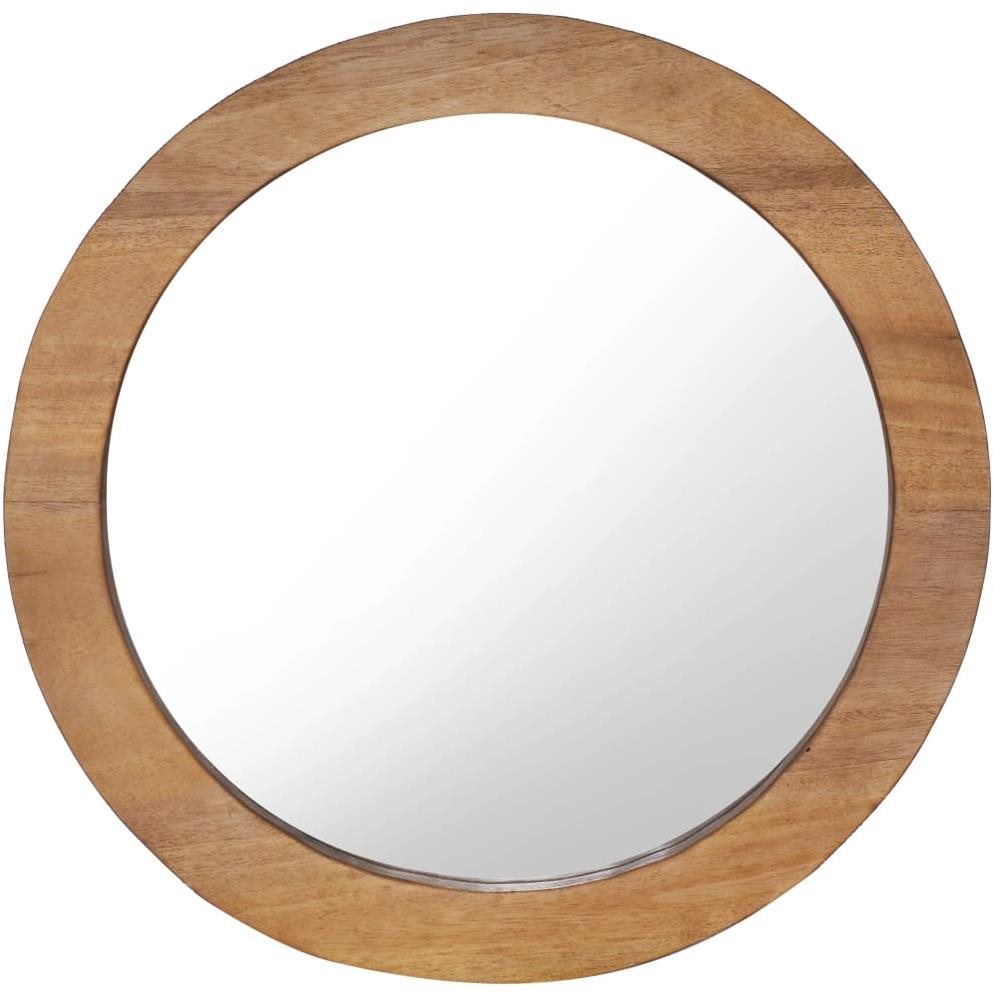 Shumee Nástenné okrúhle 60 cm teak Zrkadlo