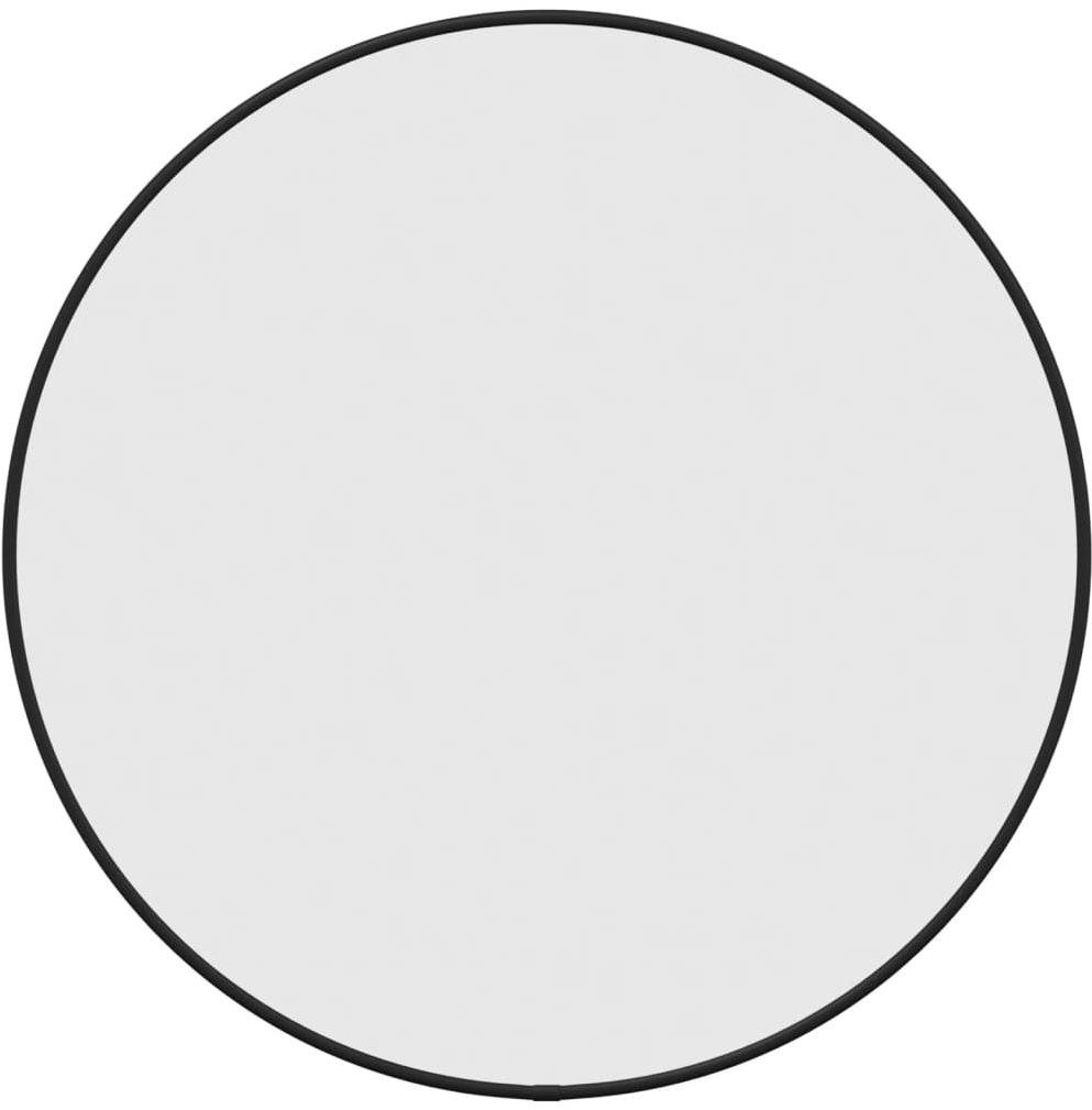 Shumee Nástenné okrúhle čierne 50 cm Zrkadlo