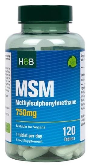 Holland & Barrett MSM, 750 mg 120 tobolek Doplněk stravy