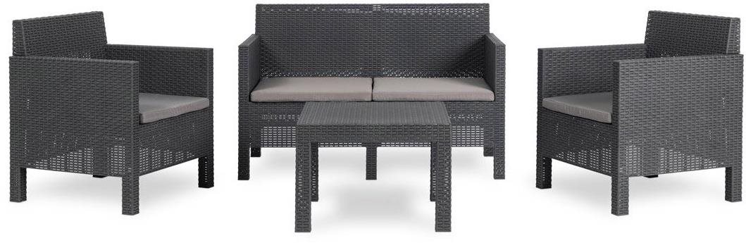 TOOMAX Penelope 4 Seater Set, grafitszürke Kerti bútor