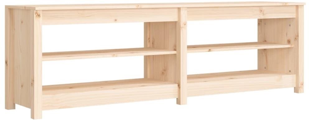 Lavica s botníkom 160 × 36,5 × 50 cm masívna borovica Botník