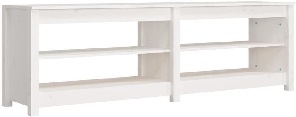 Lavica s botníkom biela 160 × 36,5 × 50 cm masívna borovica Botník