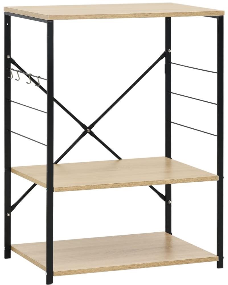 SHUMEE Skrinka na mikrovlnku, čierna a dub, 60 × 39,6 × 79,5 cm,...