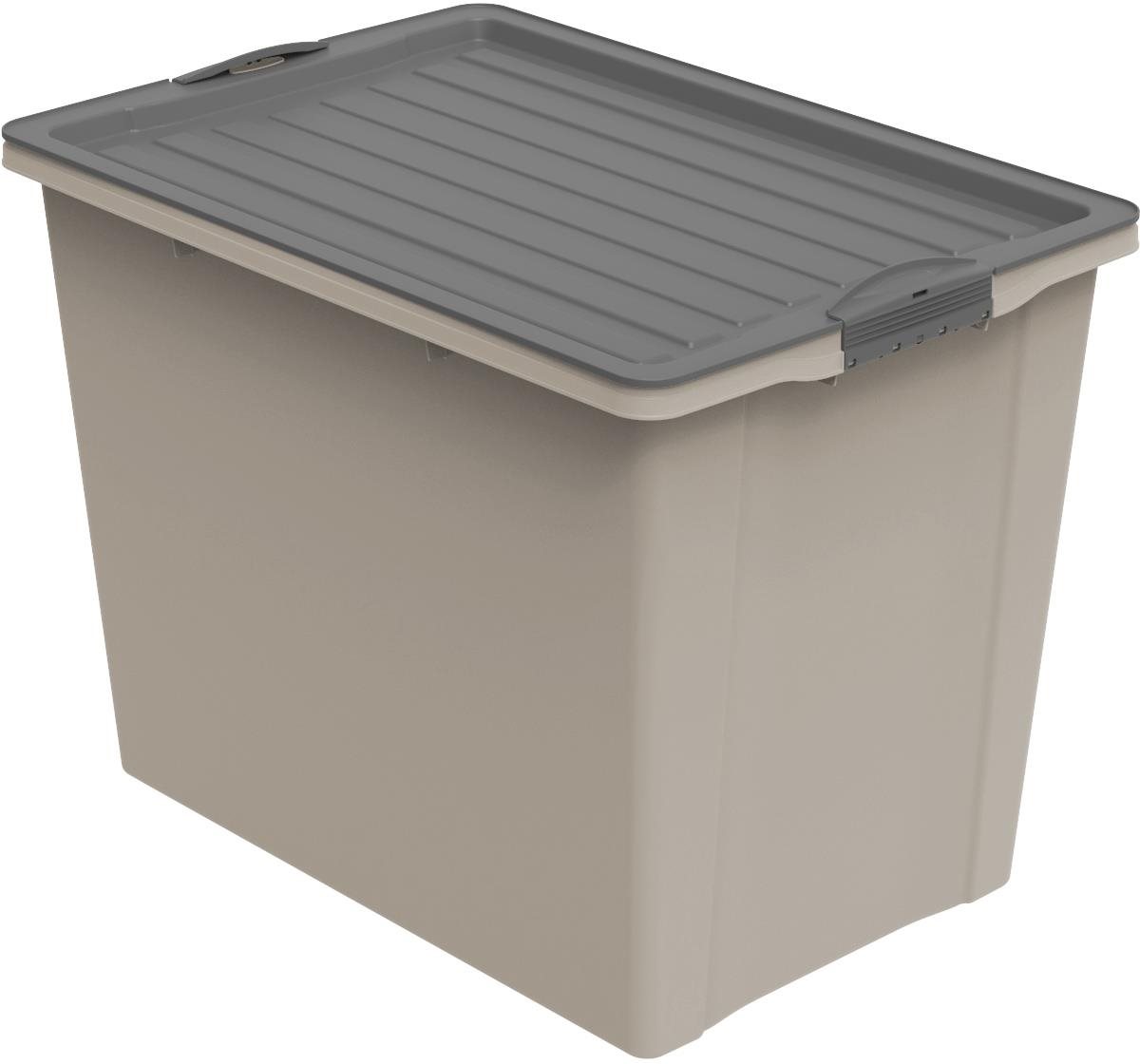 ROTHO Compact úložný box s vekom A3, 70 l cappuccino Úložný box
