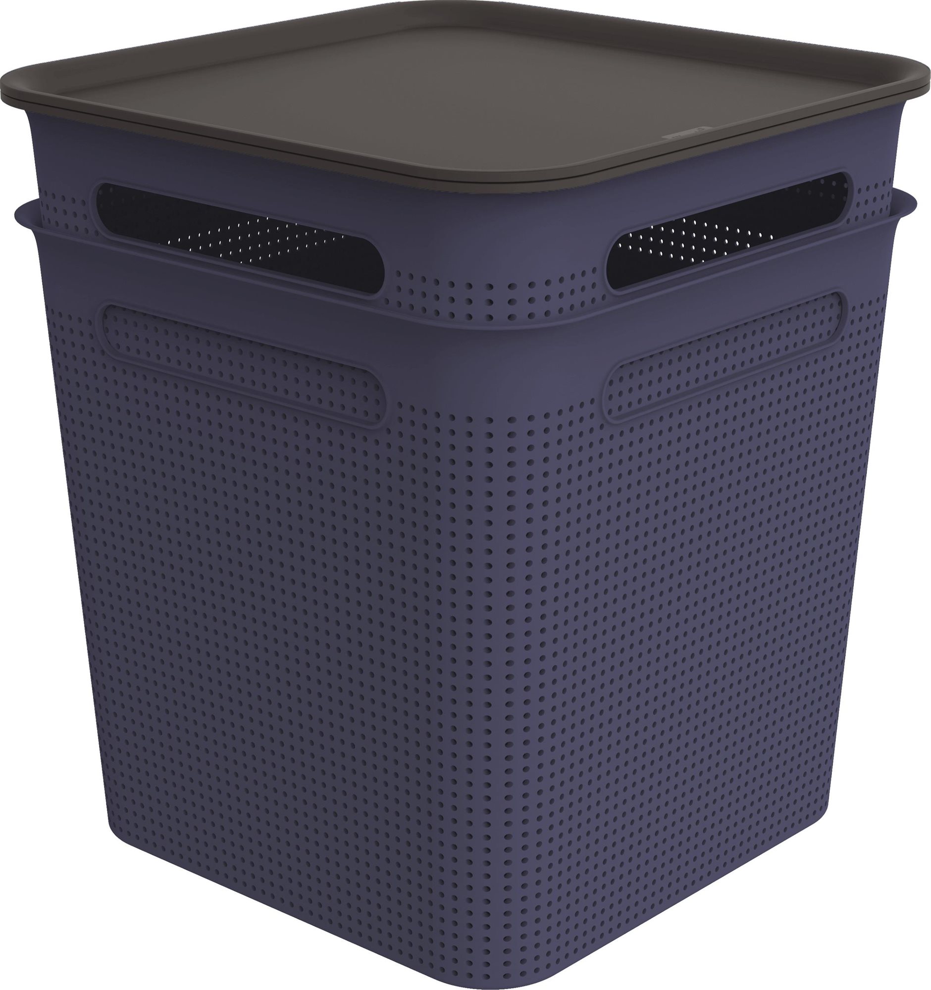 ROTHO Brisen set 2 x box + veko, 18 l modrý Úložný box