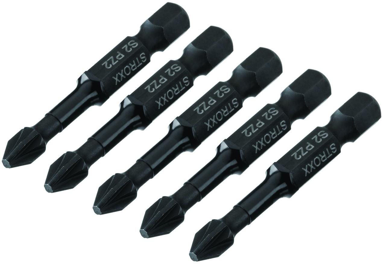 STROXX Sada bitů PZ2 1/4“ × 50mm barevných - bo× 5 ks Sada bitů