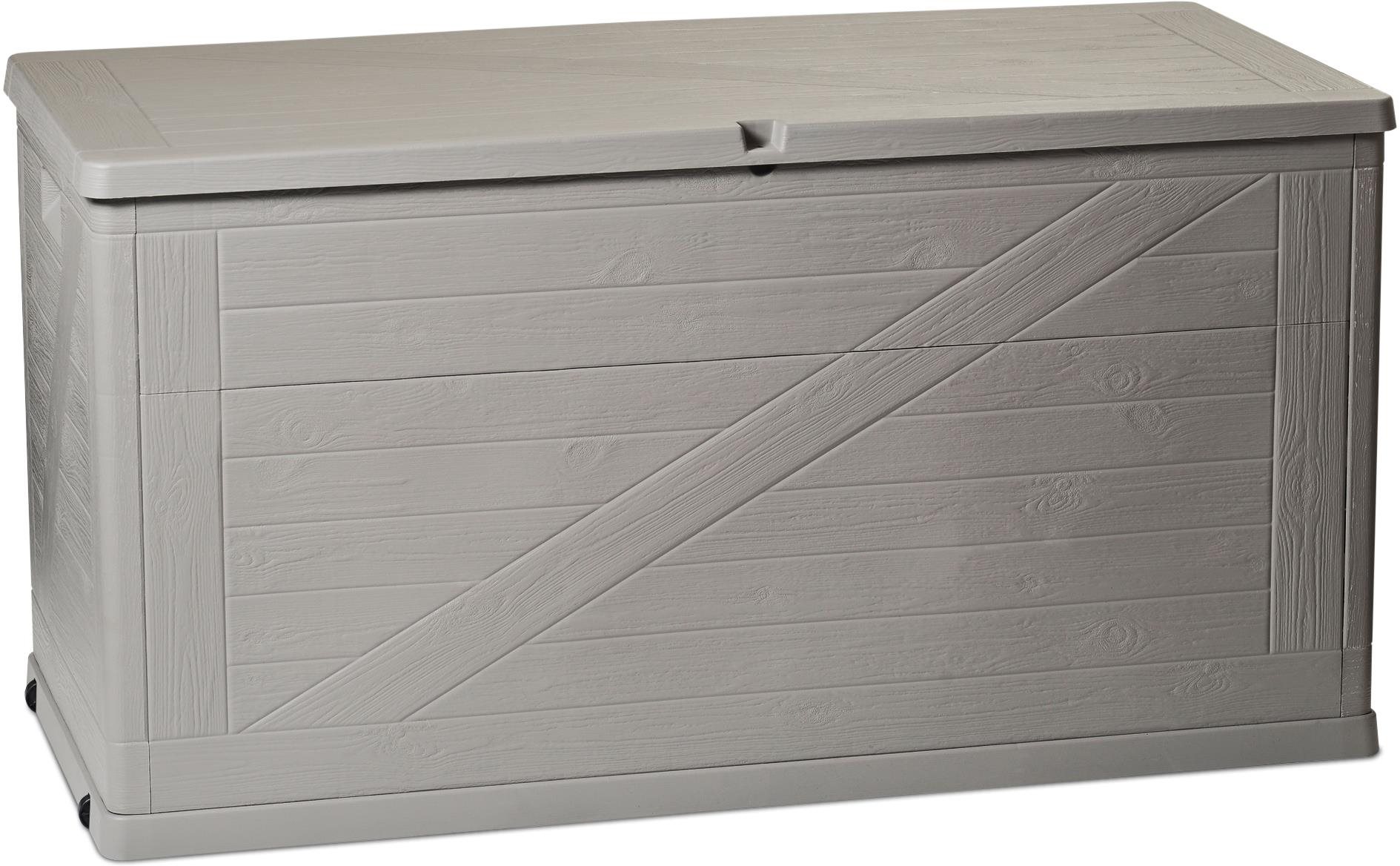TOOMAX Wood úložný box 420 l – svetlosivý Záhradný úložný box