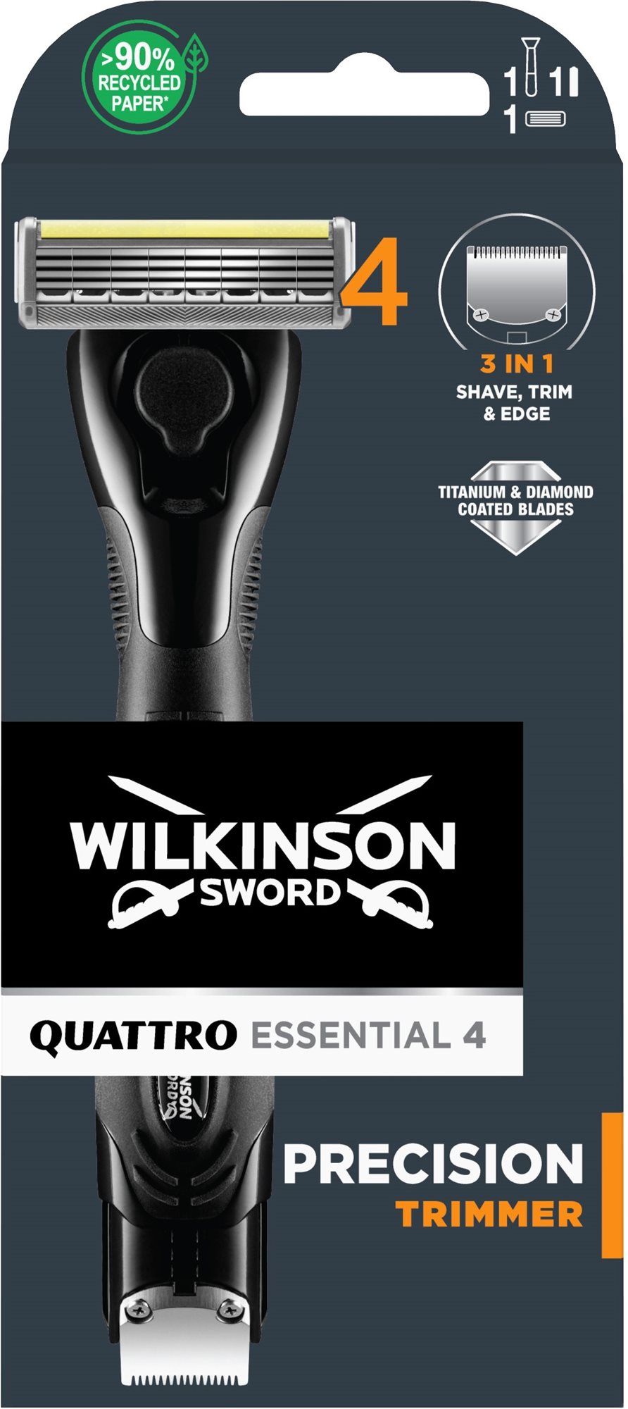 WILKINSON Quattro Essential Precision Trimmer + hlavica 1 ks...