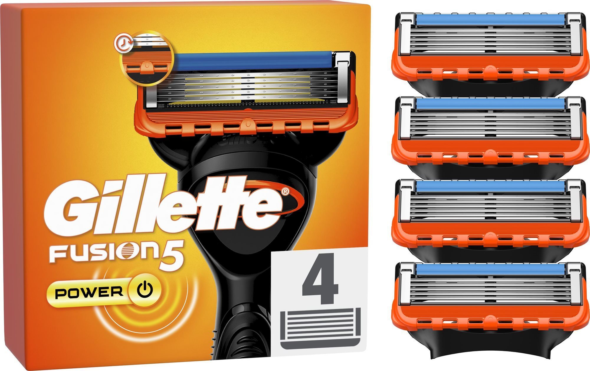 GILLETTE Fusion5 Power 4 ks Pánske náhradné hlavice