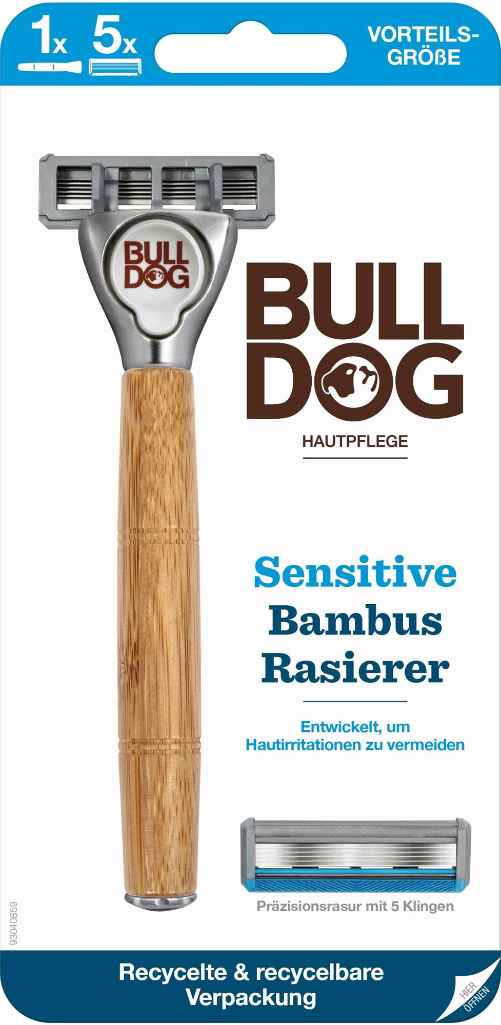 BULLDOG Sensitive + 5 náhradných hlavíc XXL Holiaci strojček