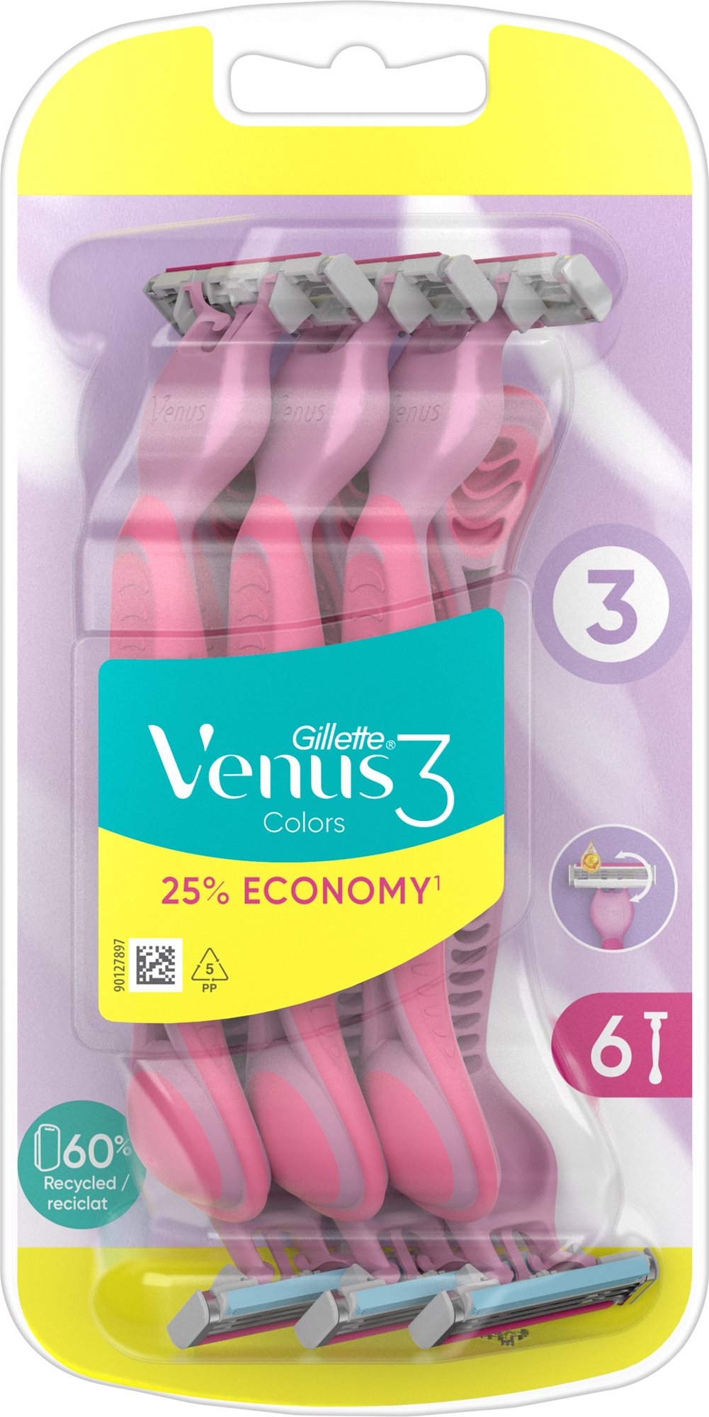 GILLETTE Simply Venus 3 Pink 6 ks Jednorazové dámske holiace...