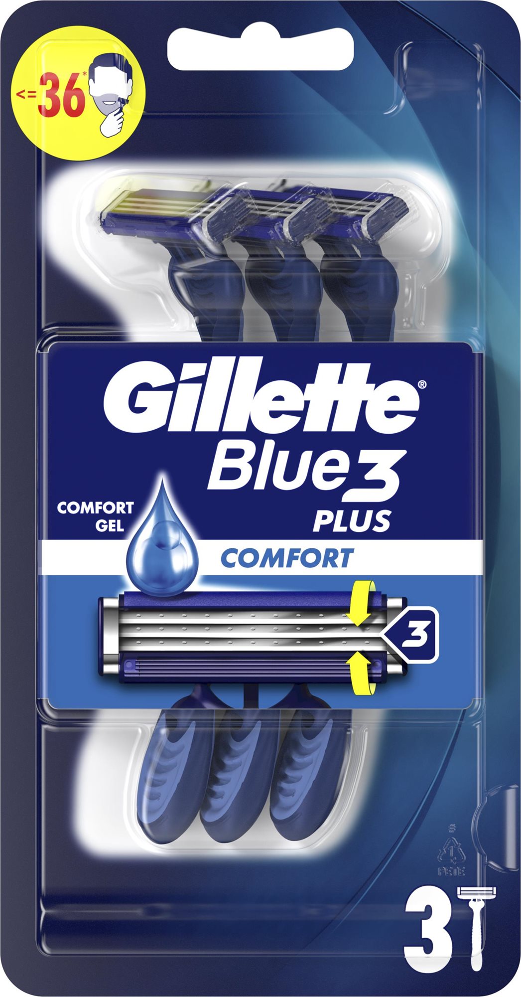 GILLETTE Blue3 3 ks Jednorazové holiace strojčeky