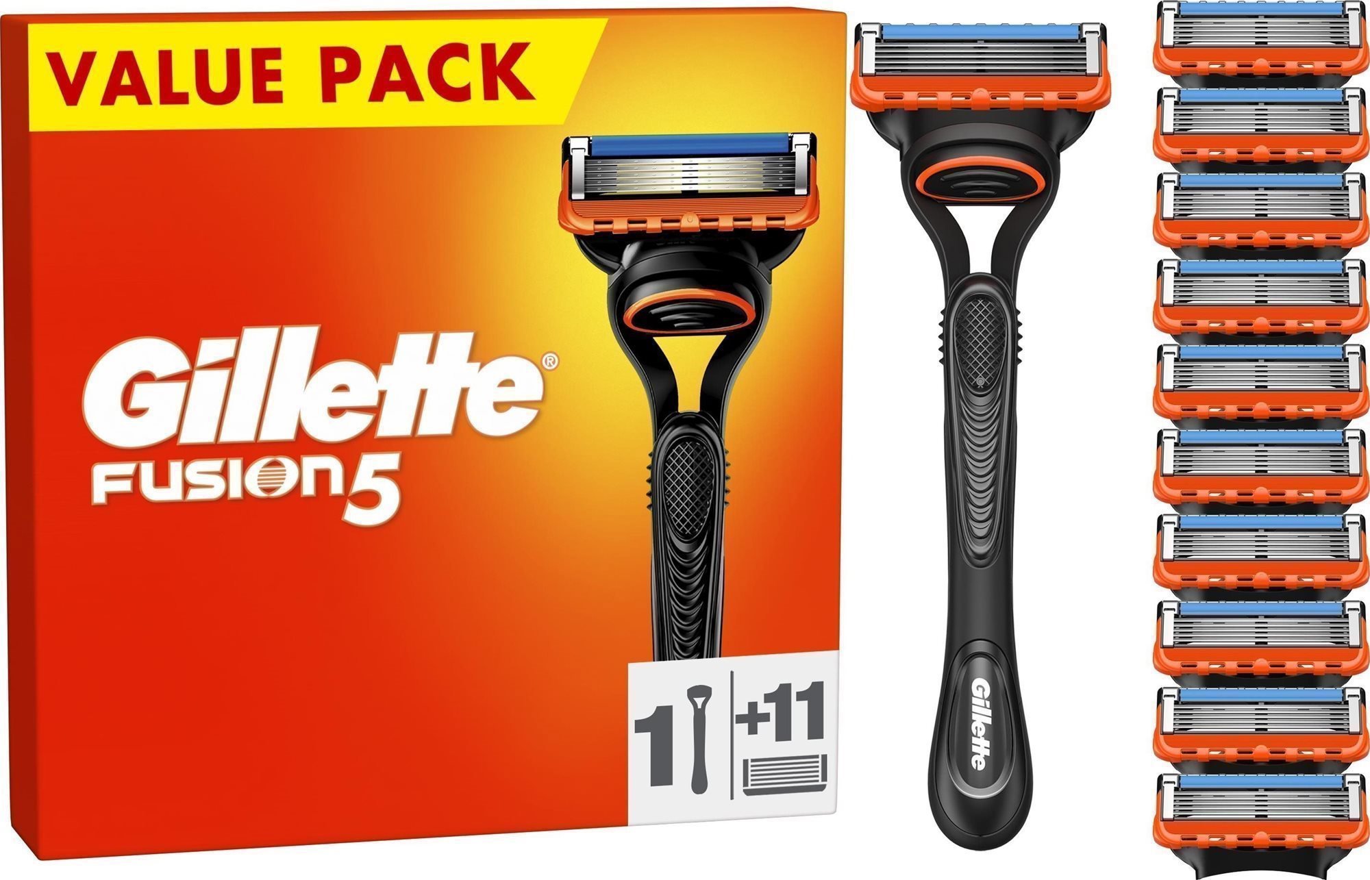 GILLETTE Fusion + hlavica 11 ks Holiaci strojček