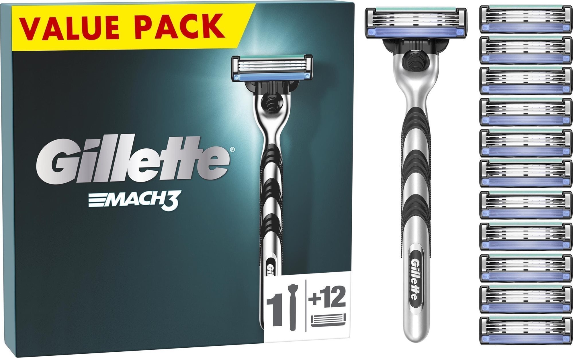 GILLETTE Mach3 + hlavica 12 ks Holiaci strojček